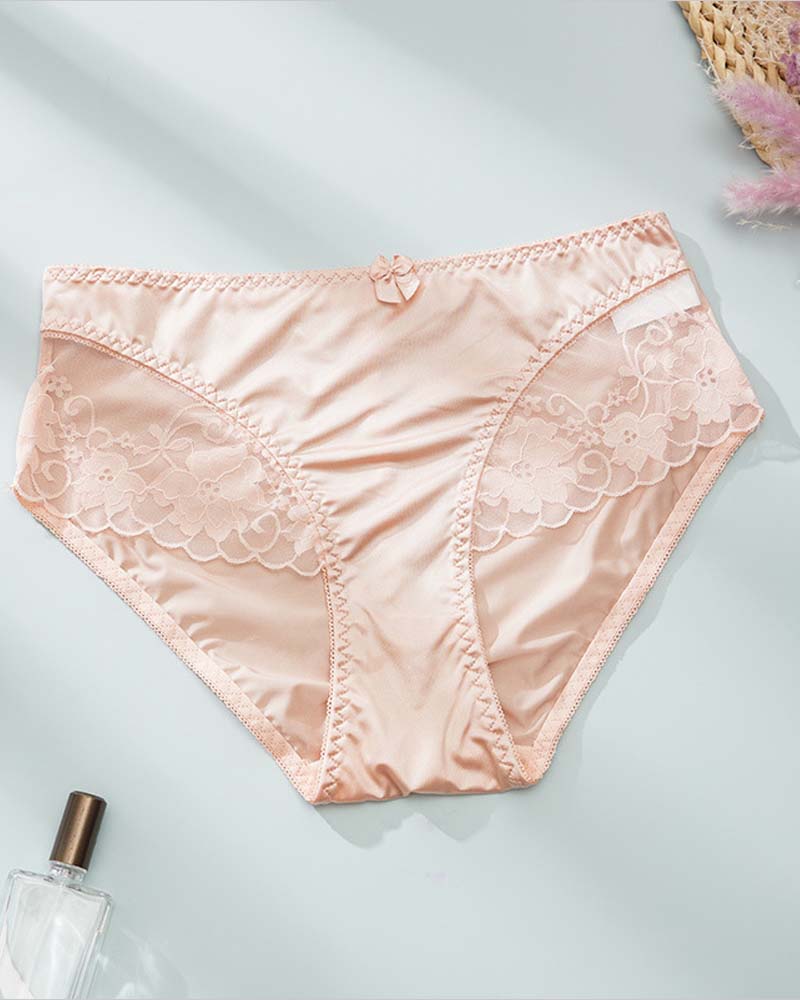 Unterhose Damen Elegant Satin Spitze