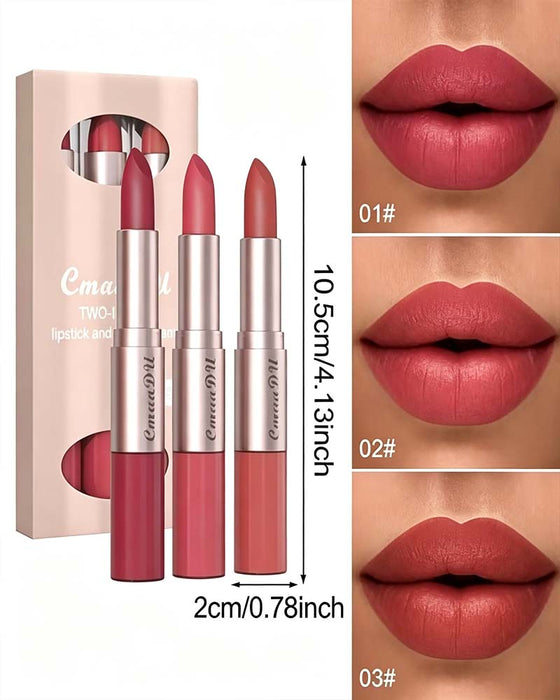 Set 2-In-1 Doppelendig Lippenstift Und Lipgloss