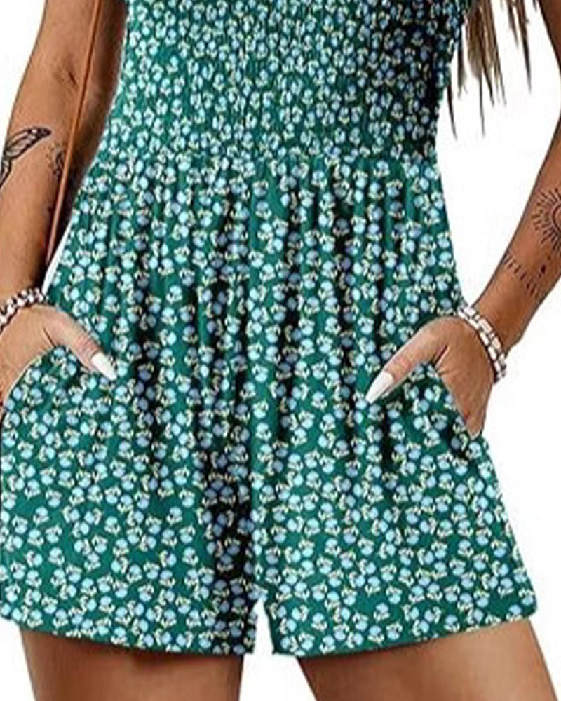 Jumpsuit geblümt lässig Träger-Shorts