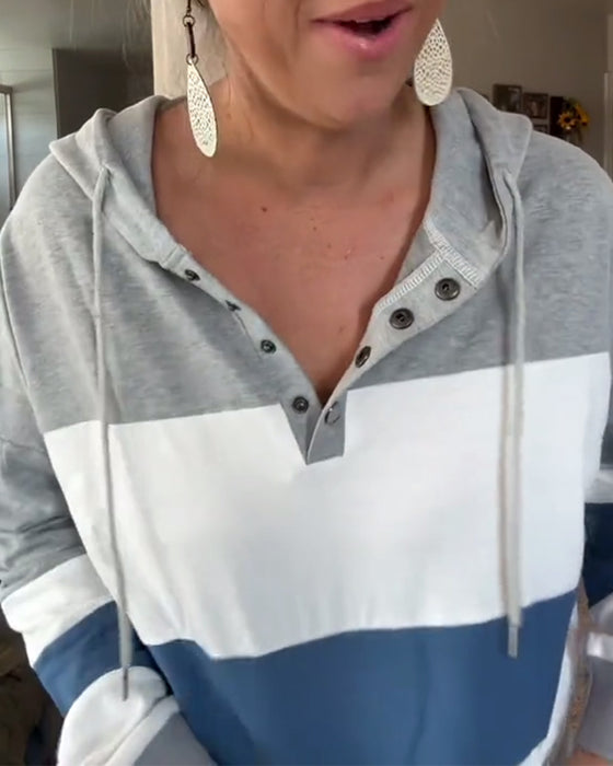 Sweatshirt lässig locker gestreift mit Kapuze
