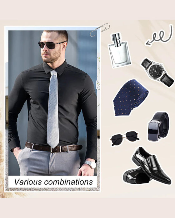 Herren Langarmhemd Uni