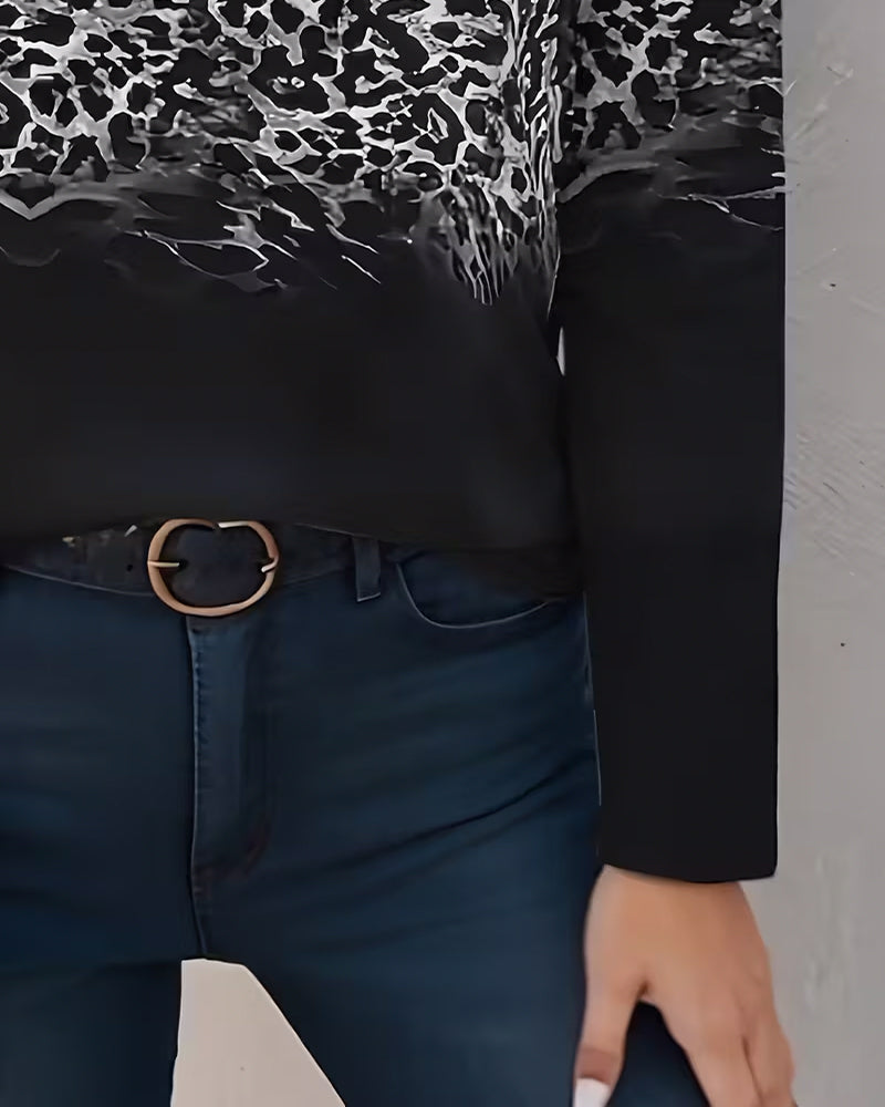 Top Reißverschluss Leopard Und Zebra Druck