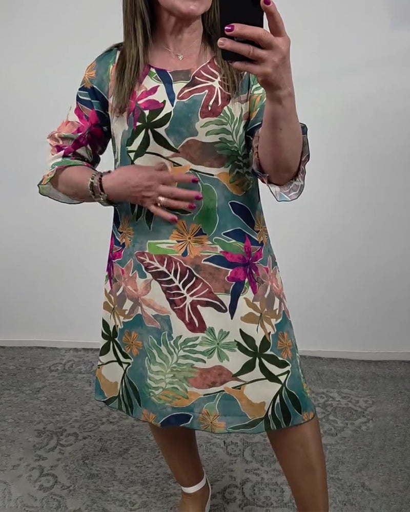 Kleid Tropisch Druck