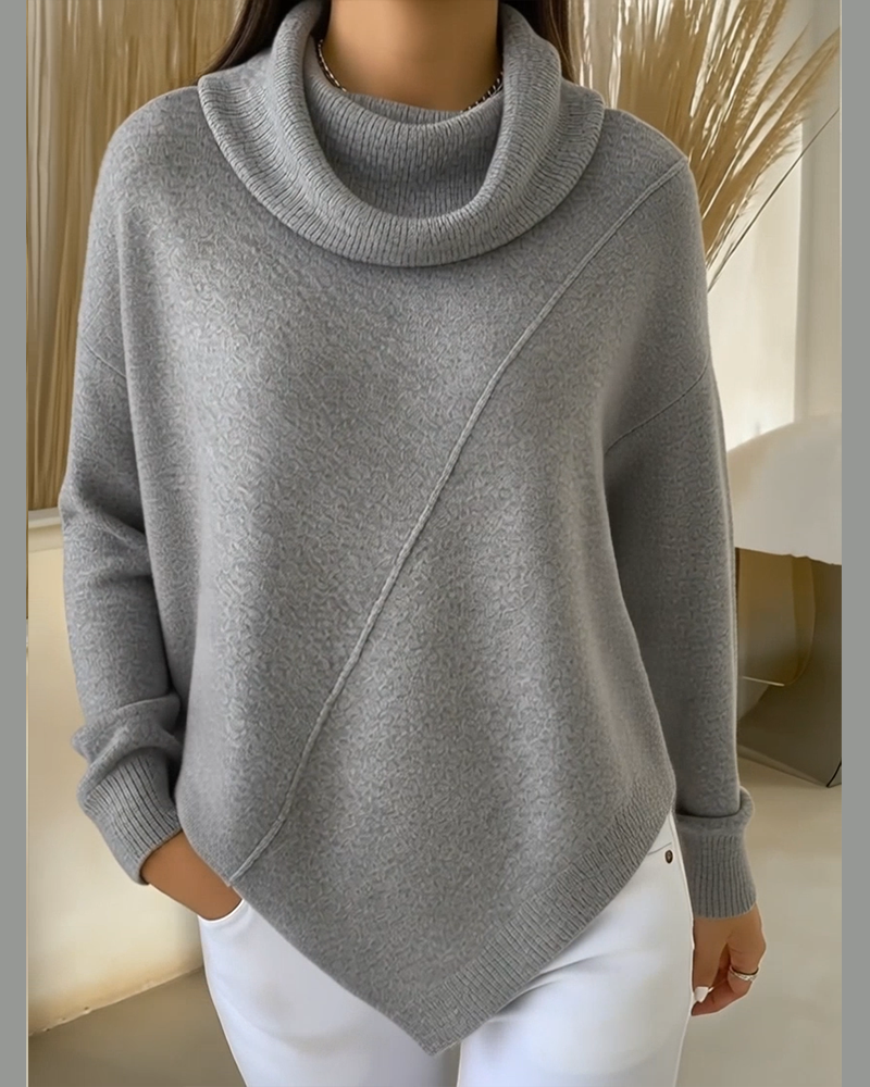 Pullover asymmetrischer Schalkragen
