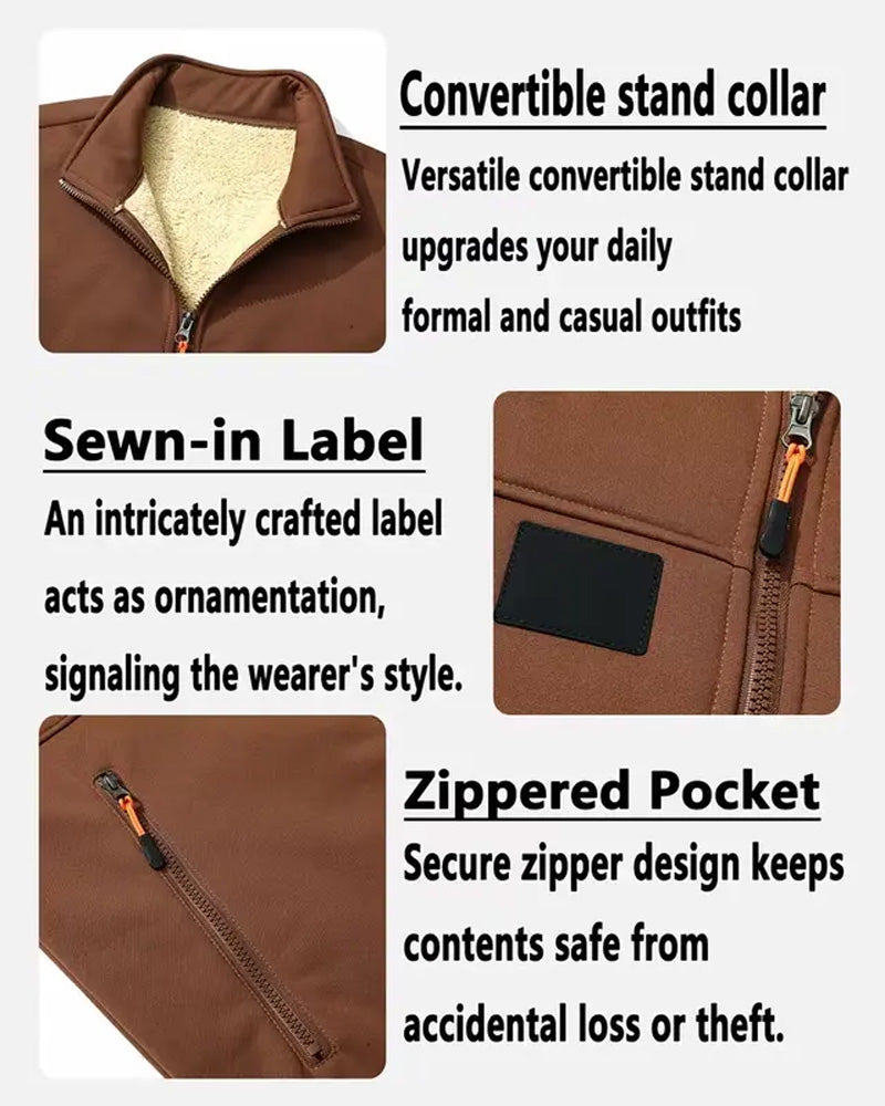 Cardigan Gepolstert Polar Fleece Offene Vorderseite