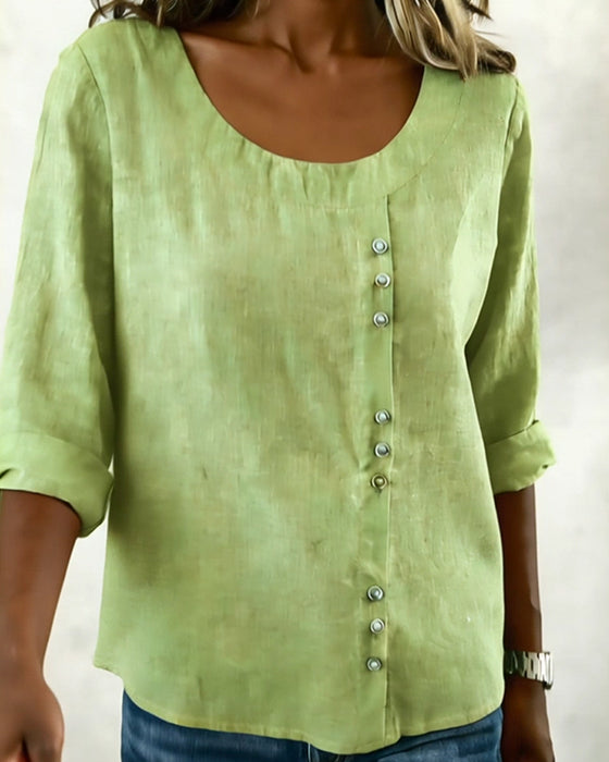 Top Rundhals Langarm