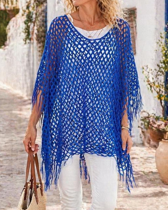 Pullover Franse Mesh Ausgeschnitten