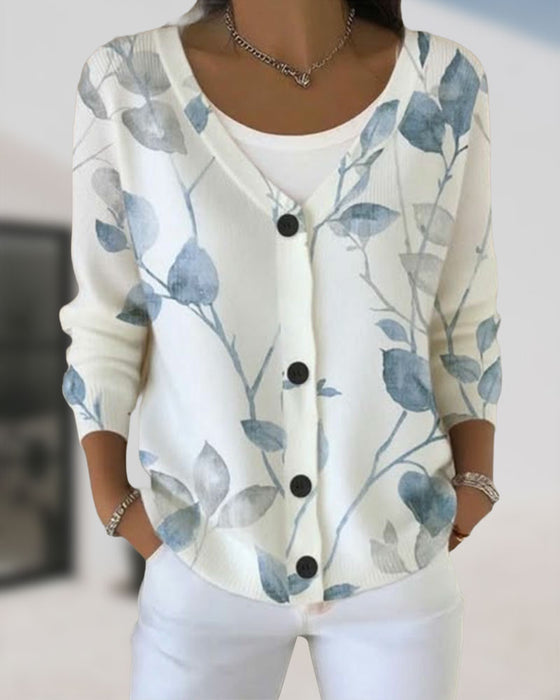 Cardigan Mit Botanisch-Inspirierter Stimmung