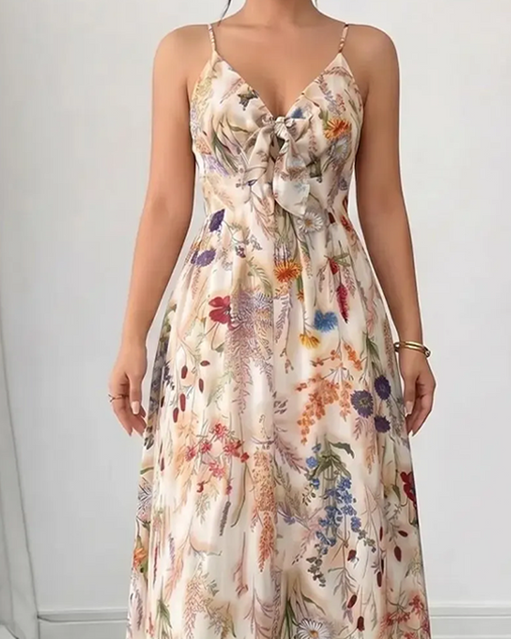 Kleid Lässig Camisole Maxi