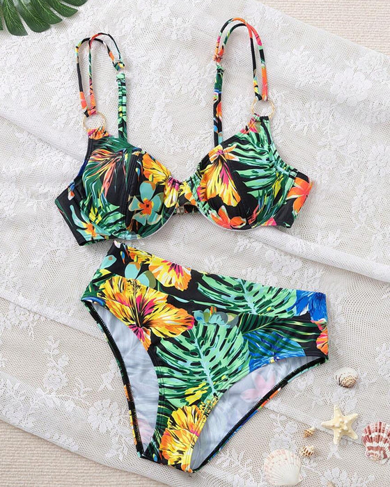 Bikini sexy bedruckter Push-Up BH Dreieck