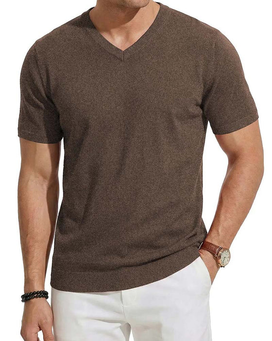Pullover Mini V-Ausschnitt Lässig Einfarbig
