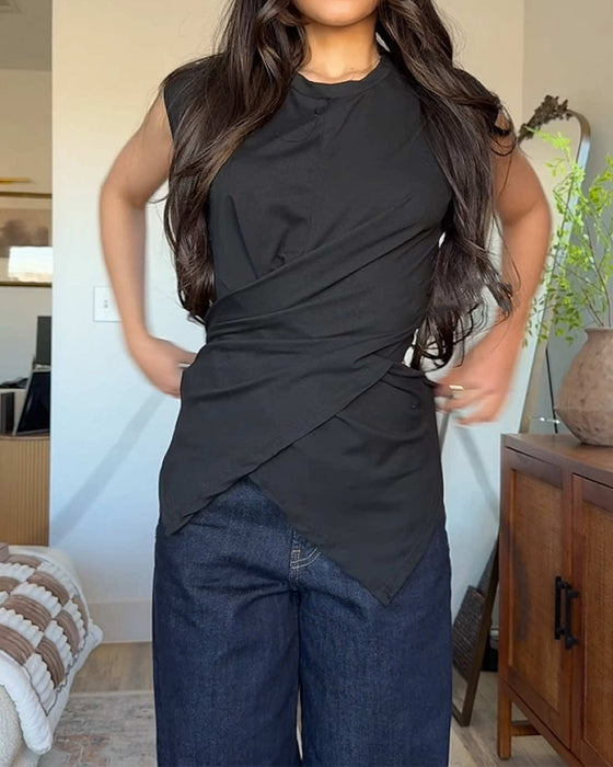 Top A Kreuzband Saum Cropped