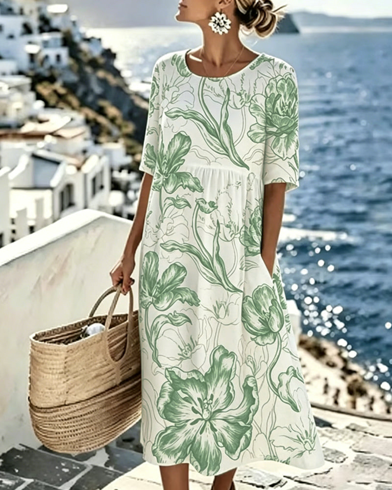 Kleid Halbarm Gedruckt