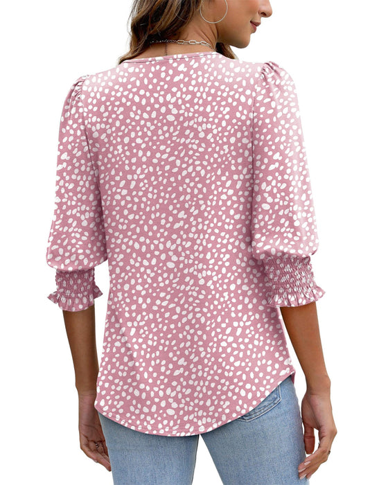 Bluse Puffärmel Bedruckt
