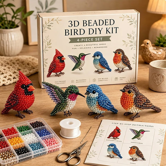 3D-Perltier-Bastelset - DIY-Miniatur-Tierperlen-Set für Anfänger