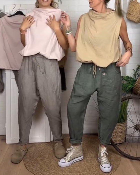 Harem Hosen Mit Vintage Und Tasche Merkmalen