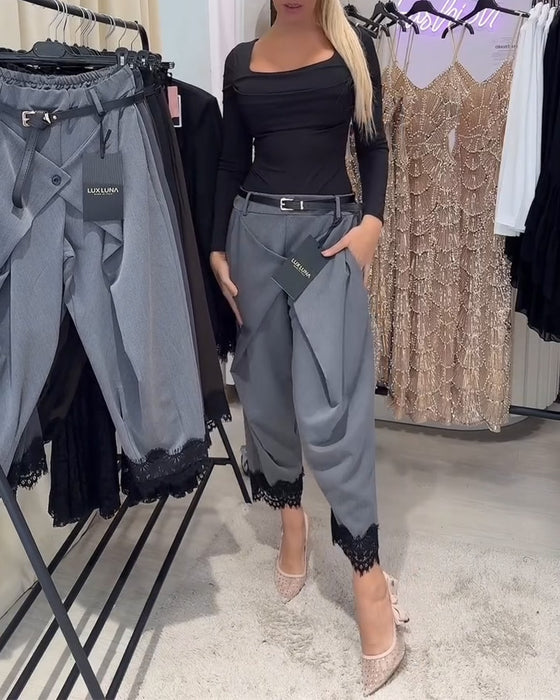 Hose Modisch Spitze Sticken Harem