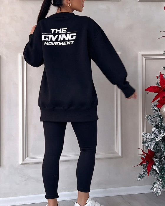 Set Bedruckt Sweatshirt Und Jogginghose