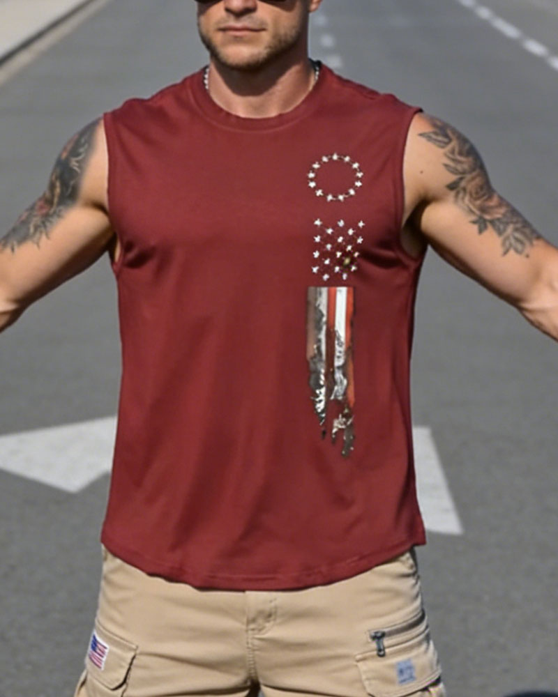 Tank Top Mode Druck Ärmellos