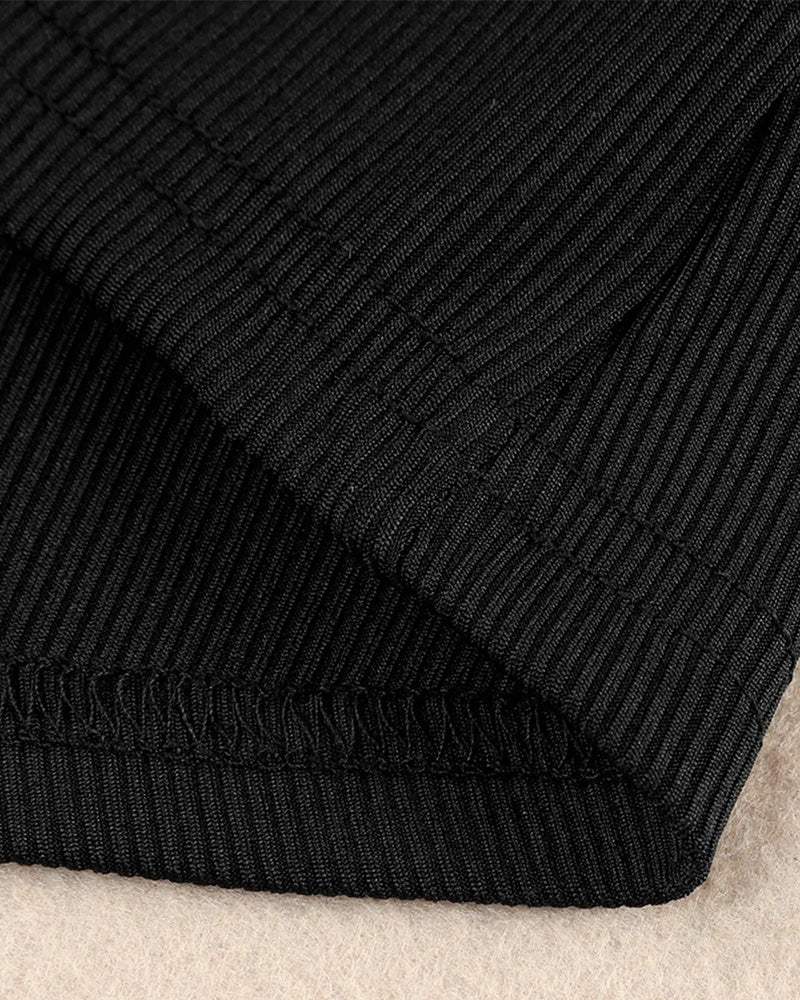 T-Shirt large size square neck bubble sleeve