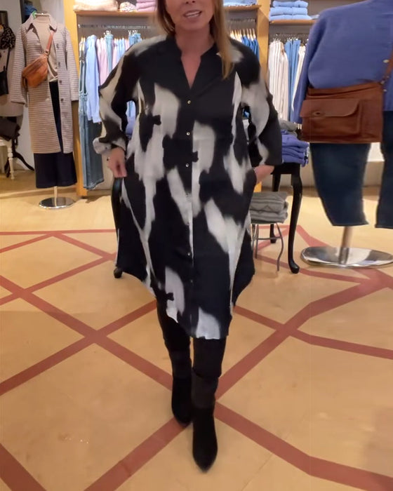 Kleid Revers Shibori Shirt