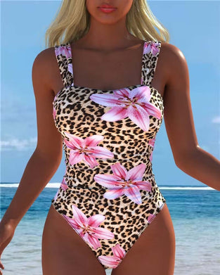 Einteiler Leopard Und Lilie Druck