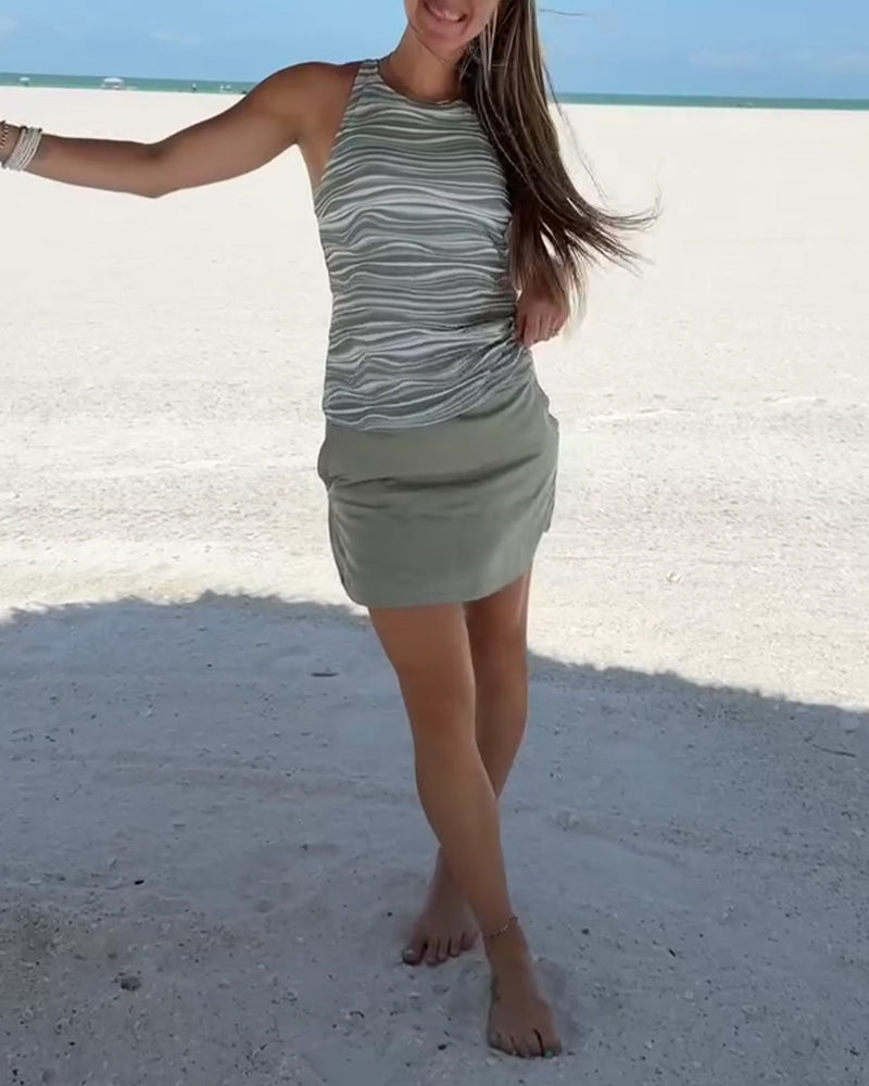 Tanktop & Baderock Dreiteiliges Badeanzug-Set: Sonnenschutz Sport