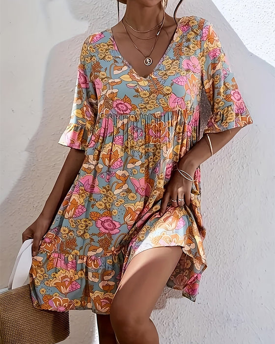 Kleid Bohemian Blumig