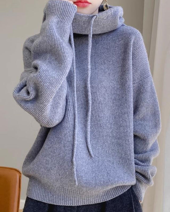 Pullover Cowl Kragen Langarm