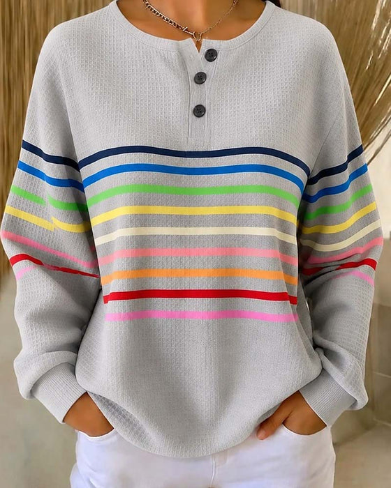 Langarm‑Sweatshirt Mit Rundhalsausschnitt