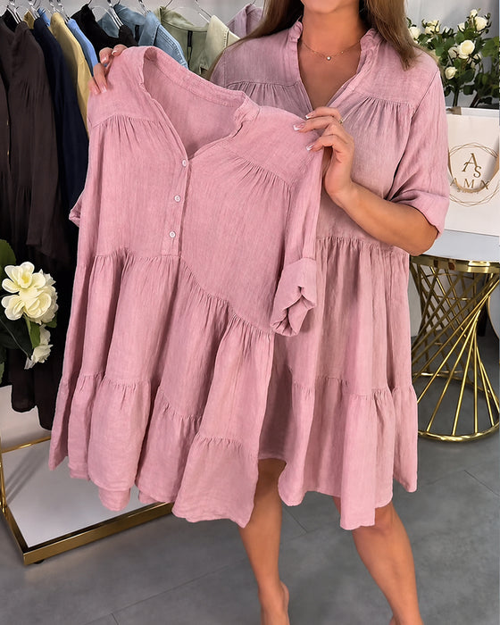 Kleid Mandarin Kragen Elegant