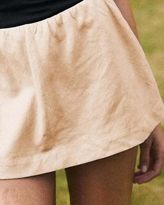 Einfarbiges Zweiteiliger Rock Mit Eingebauten Shorts