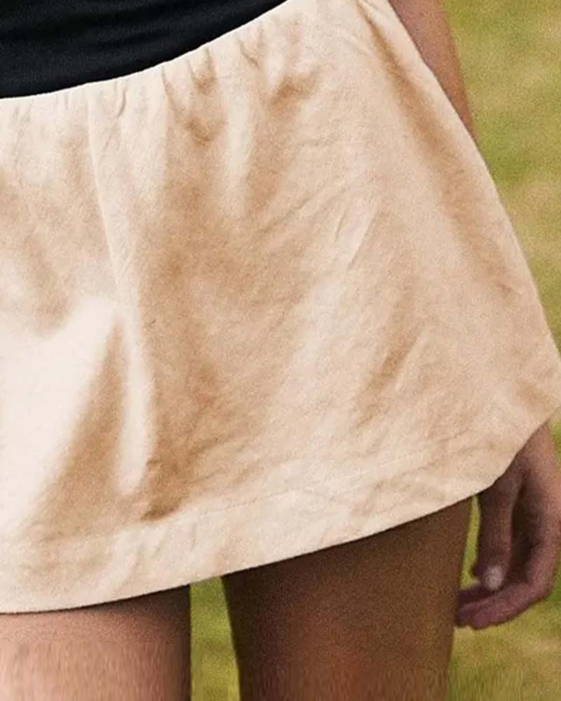 Einfarbiges Zweiteiliger Rock Mit Eingebauten Shorts