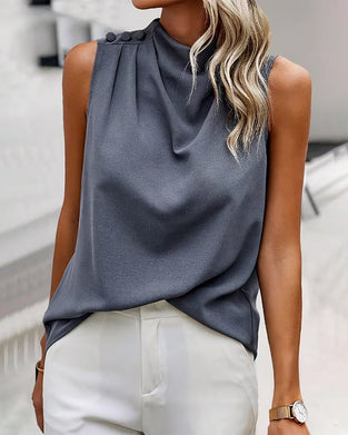 Tank Top Ärmellos Cowl Ausschnitt