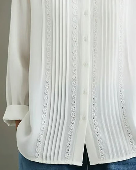 Hemd Puppenkragen einfarbig langärmlig