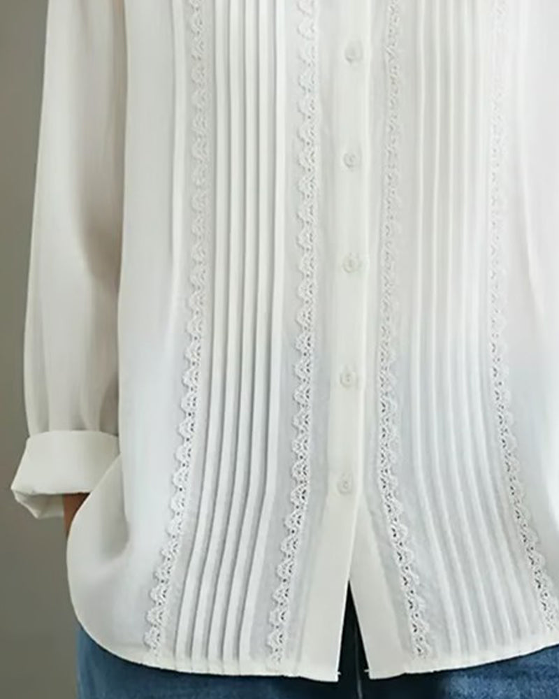 Hemd Puppenkragen einfarbig langärmlig