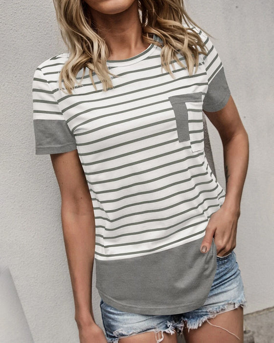 T-Shirt Gestreift Gestrickt
