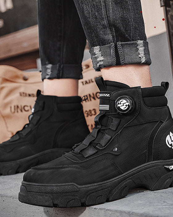 Schuhe Herren Outdoor Drehverschluss Arbeit 🔄👞 – Wasserdicht 💦, Rutschfest 🚶‍♂️, Bequem , Atmungsaktiv 🌬️