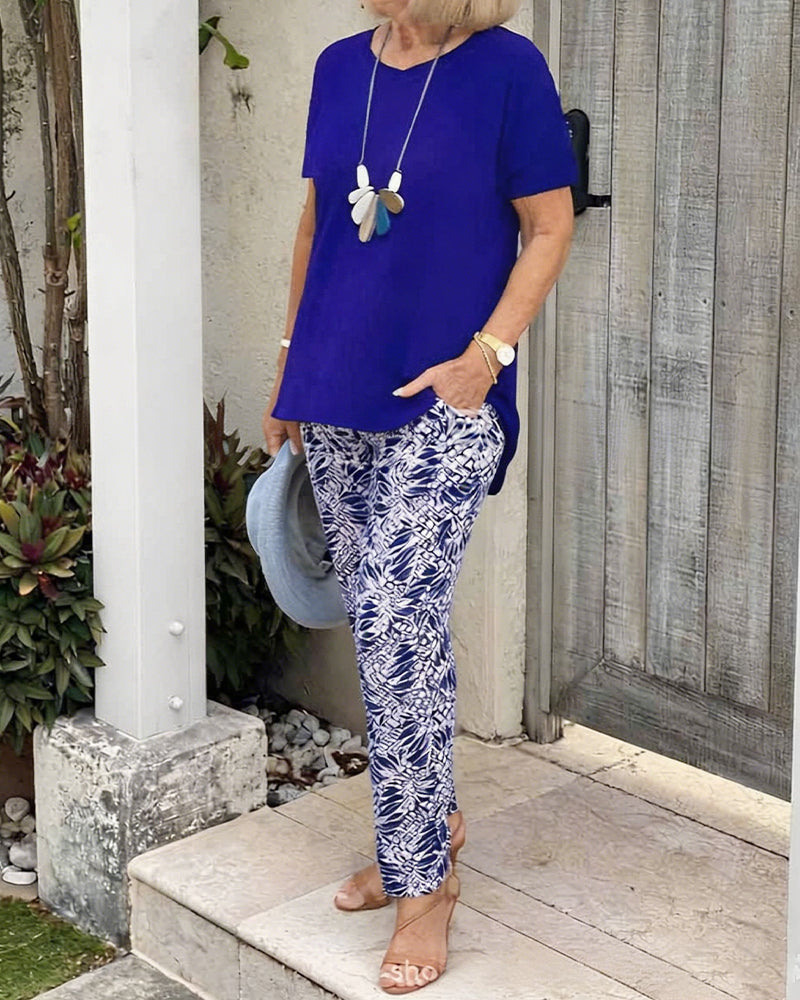 Set Unifarben Druck Casual
