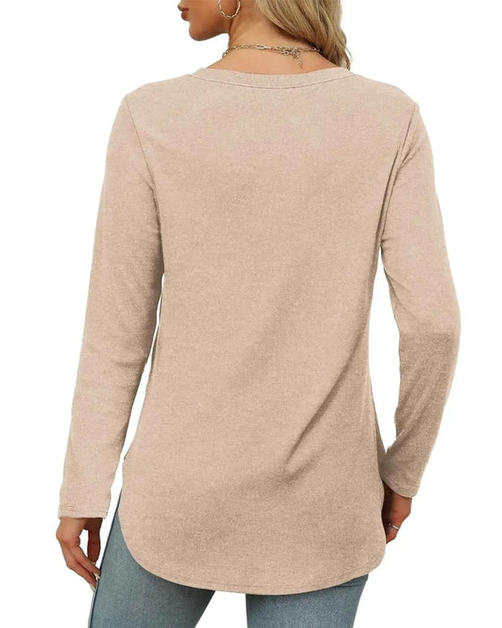 Einfarbiges Langarm‑Top