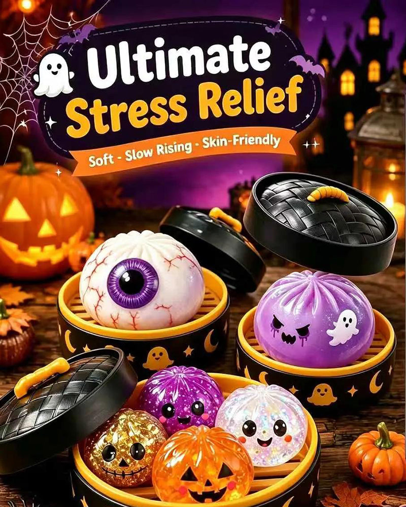 Halloween-Set Mit Süßen Gruseligen Geister-Maruko-Quetsch-Spielzeugen, Mini-Tragbarer Stressball, Sensorische Produkte Für Halloween-Artikel, Füllung Für Party-Tüten & Mini-Geschenke