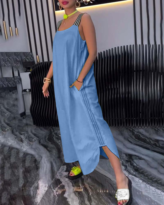 Kleid Gespaltene Träger Locker
