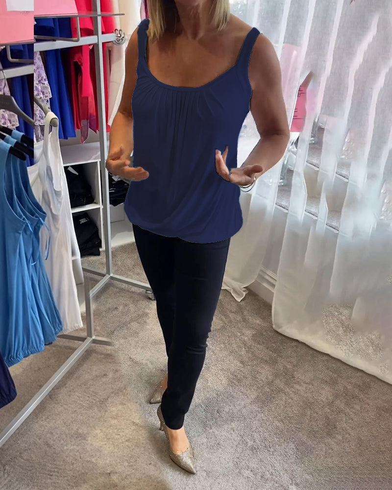 Set Lässiges, ärmelloses Oberteil mit Plissierung