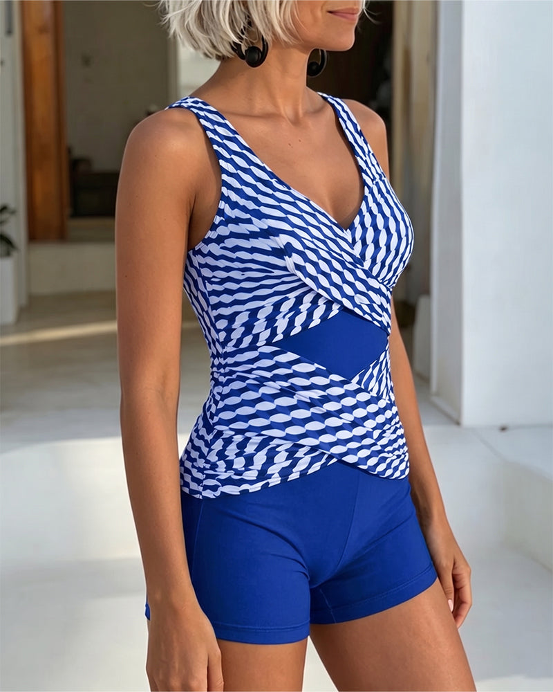Tankini Geometrischer Druck Crossdesign