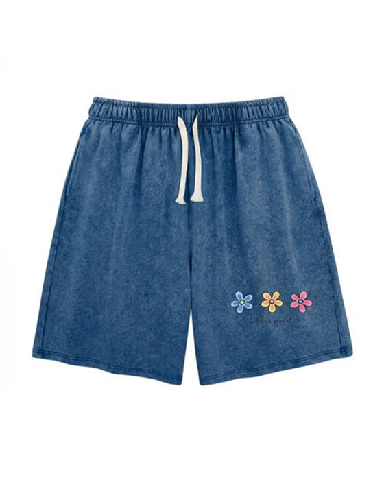 Shorts Blumenprint Elastischer Kordelzug