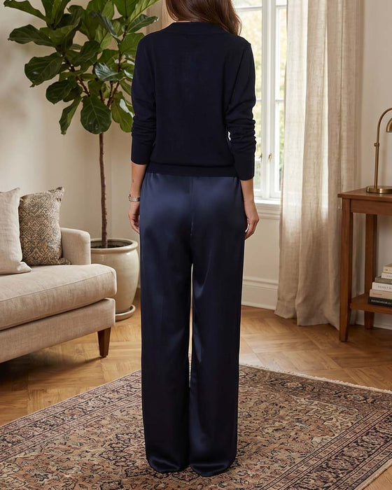 Hose Casual Unifarben Gerade