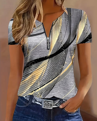T-Shirt Reißverschluss Digitaldruck