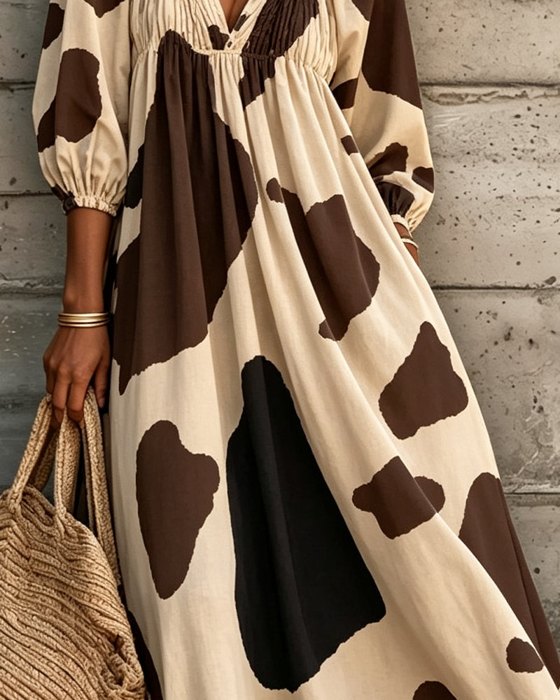 Kleid Gerafft V-Ausschnitt Rüsche