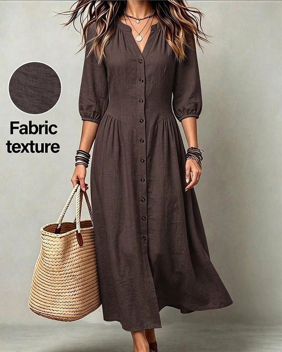 Kleid Kurzarm Vintage Tailliert A-Linie