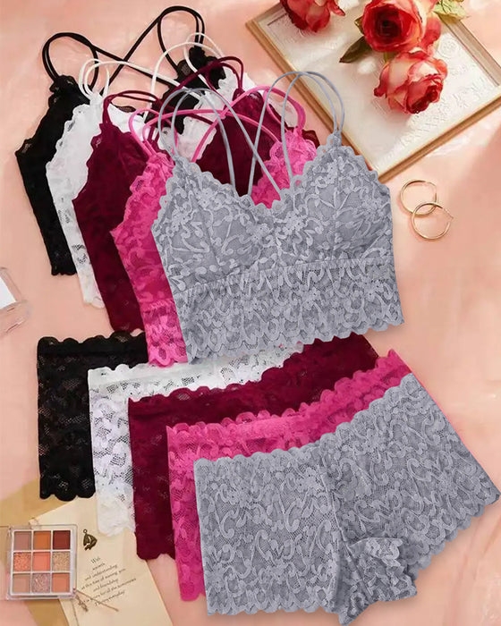 Dessous Set Spitze Cutout Rücken